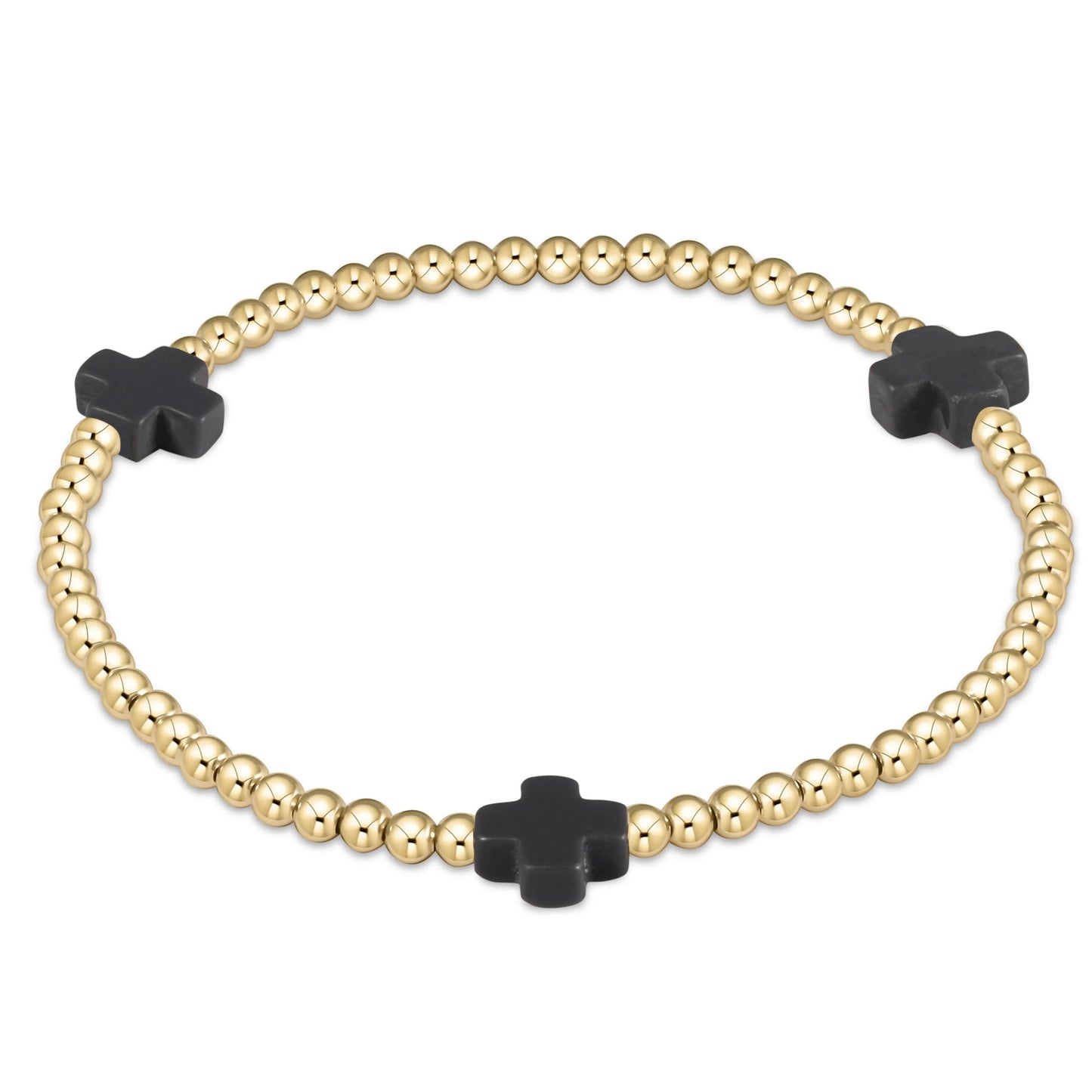 3mm Signature Cross Bracelet in Charcoal - The Village Jeweler