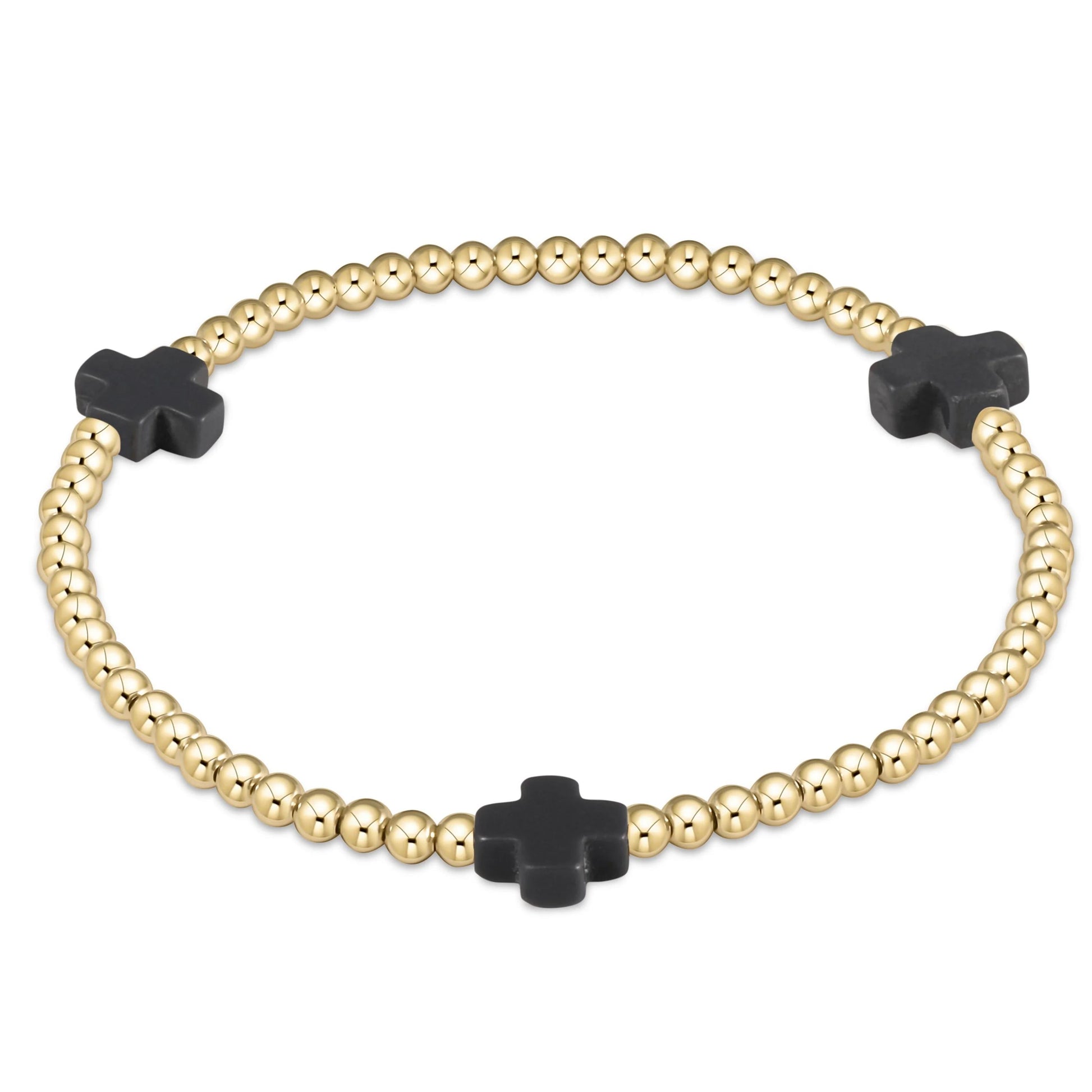 3mm Signature Cross Bracelet in Charcoal - The Village Jeweler