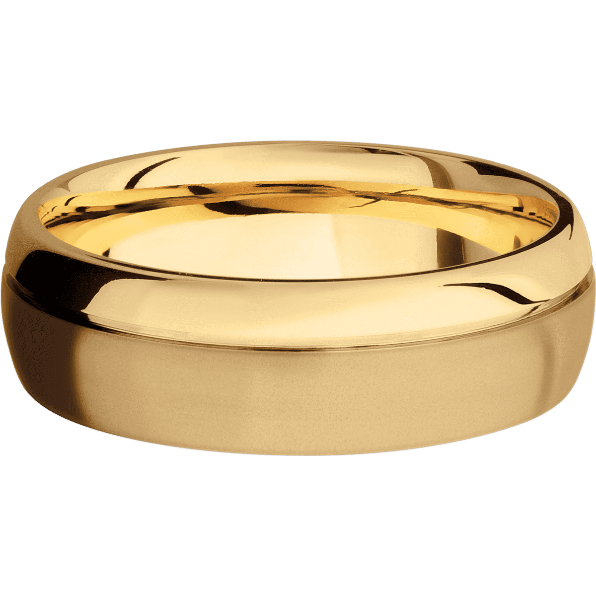 14K Yellow Gold + Sand , Polish Finish
