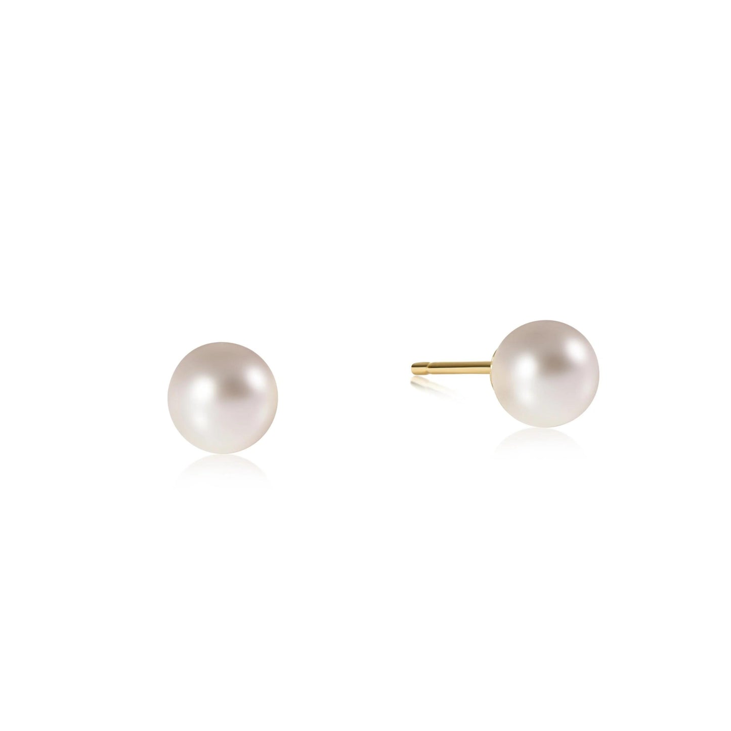 6mm Pearl Ball Studs - The Village Jeweler