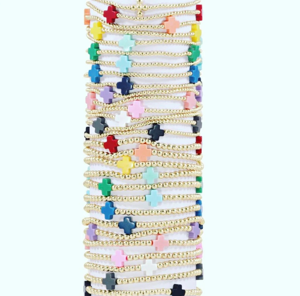 Signature Cross Bead Bracelet - 2mm - Color Options