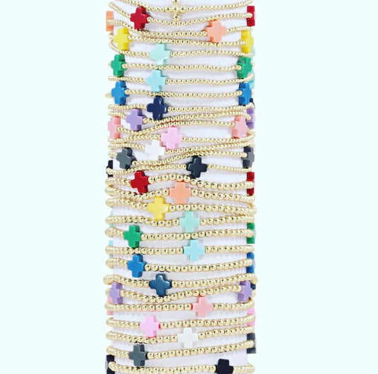 Signature Cross Bead Bracelet - 3mm - Color Options