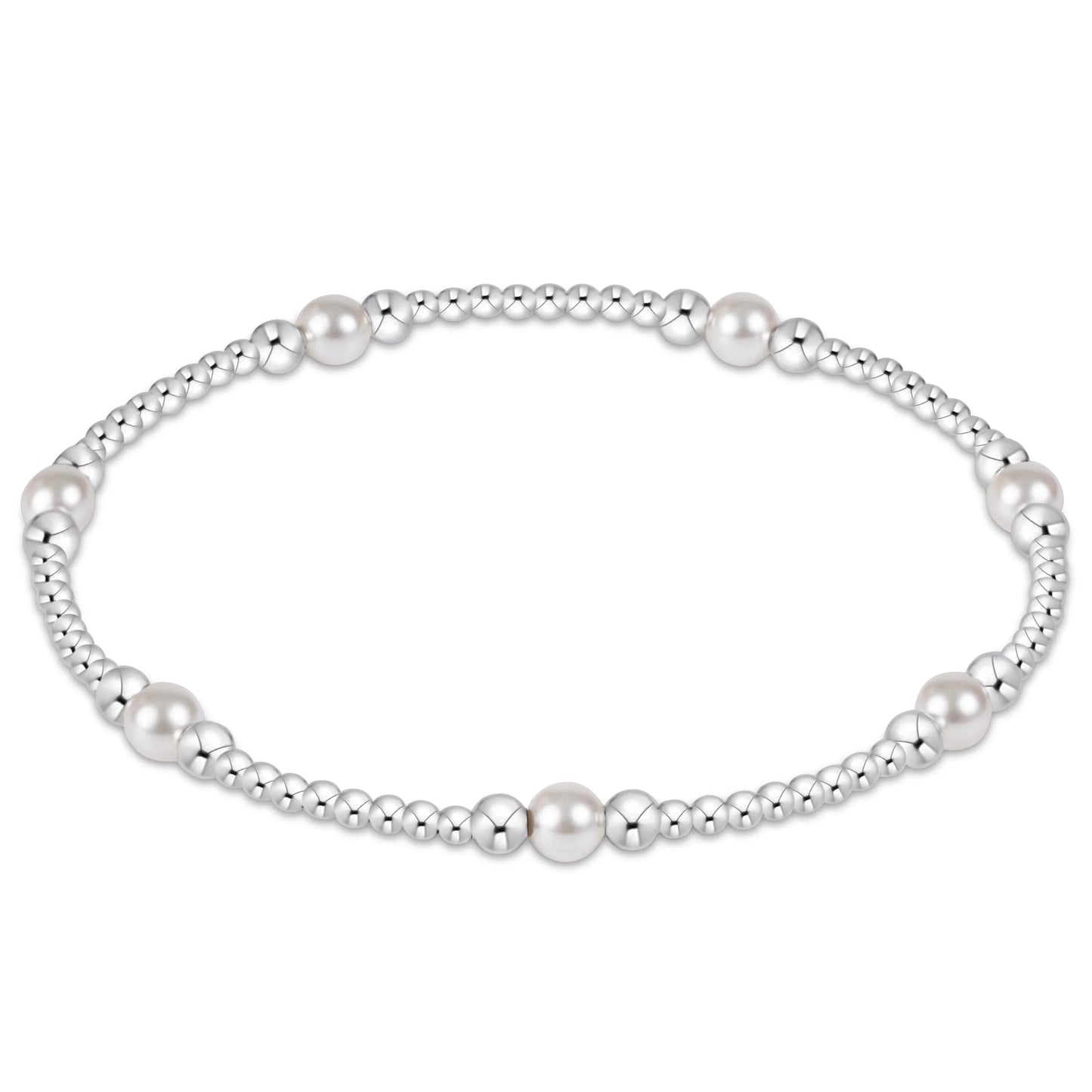Purpose Pattern Gold and/or Sterling Silver Bead and Pearl Bracelet - Size & Style Options