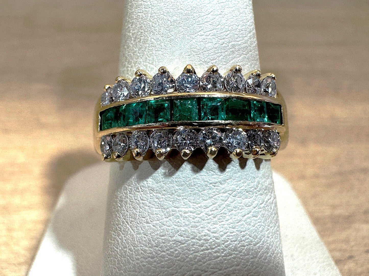Emerald-Diamond Fashion Ring