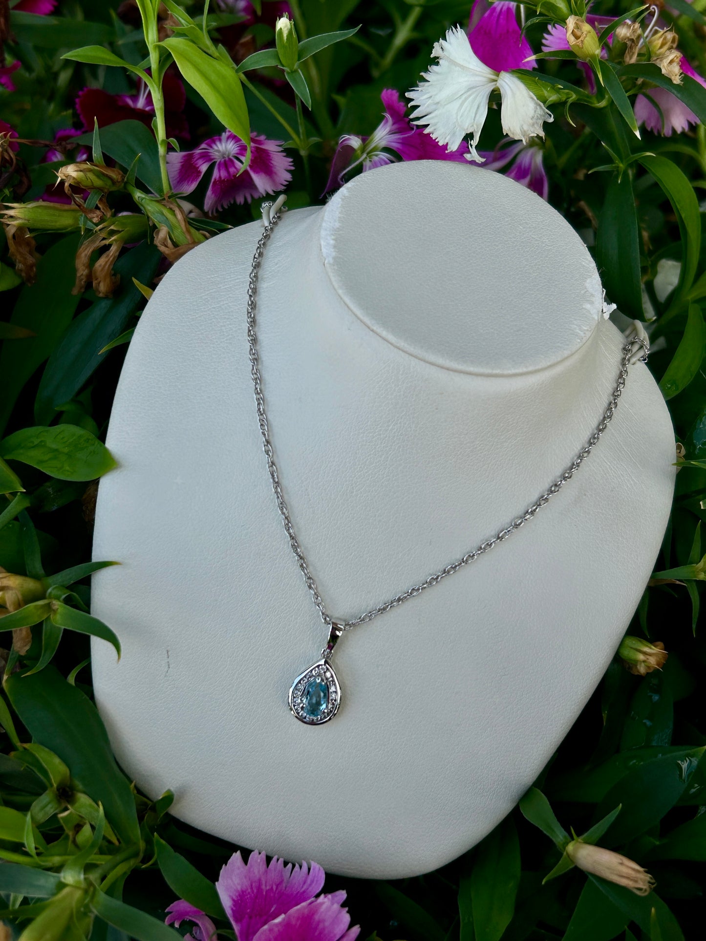 0.43 CTW Aquamarine Pear Pendant