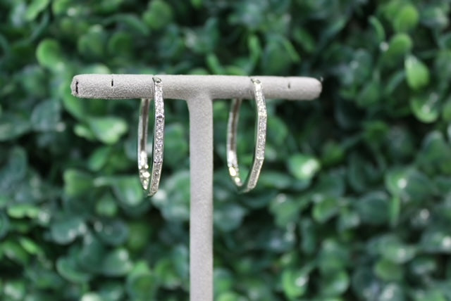 Oval Diamond Hoops