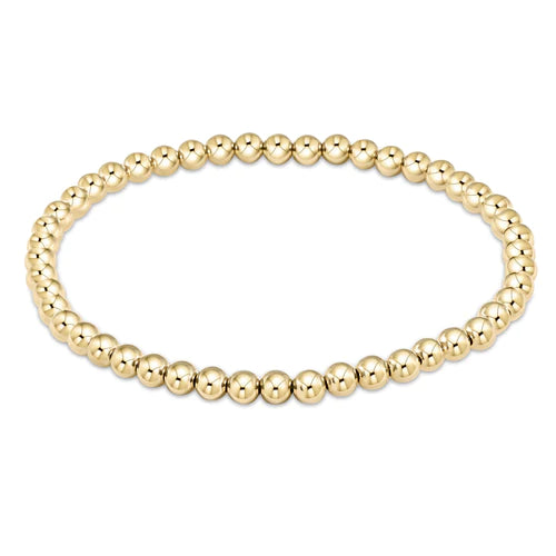 Classic gold 4mm bead bracelet - Extends