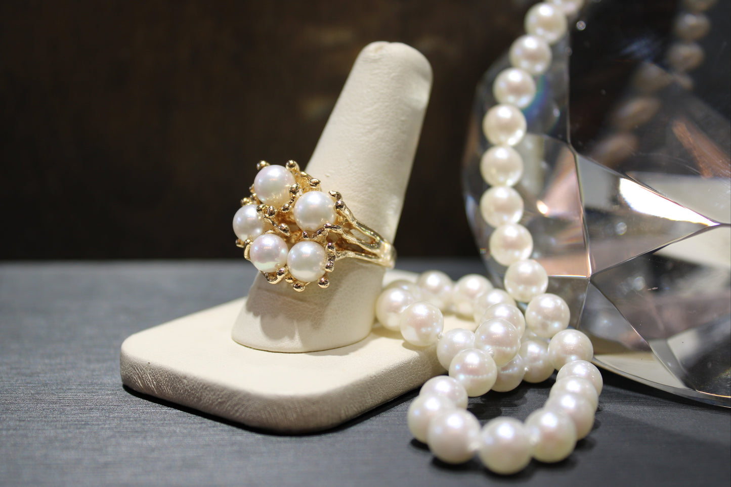 Estate 14k Pearl Cluster Ring