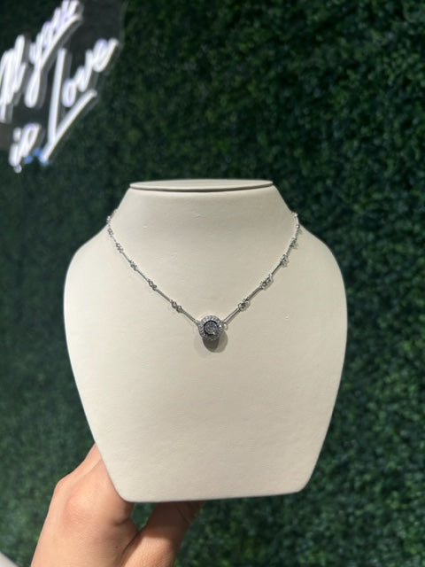 Bezel Set Diamond Halo Pendant