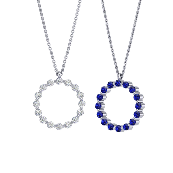 Marama Necklace II - .93CTW Daimonds & 1.17CTW Sapphires