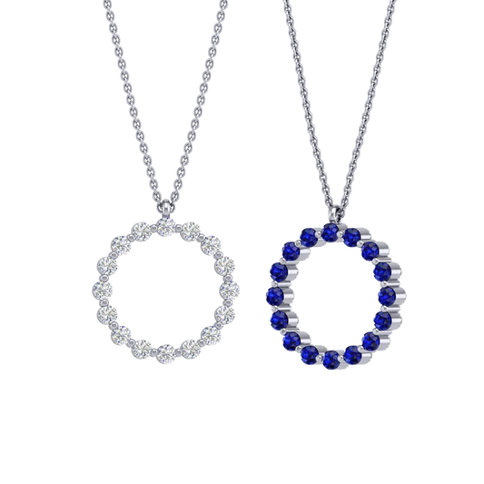 Marama Necklace II - .93CTW Daimonds & 1.17CTW Sapphires