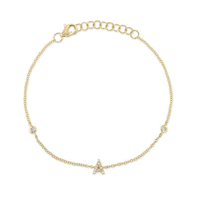 Diamond Initial Bracelet - C