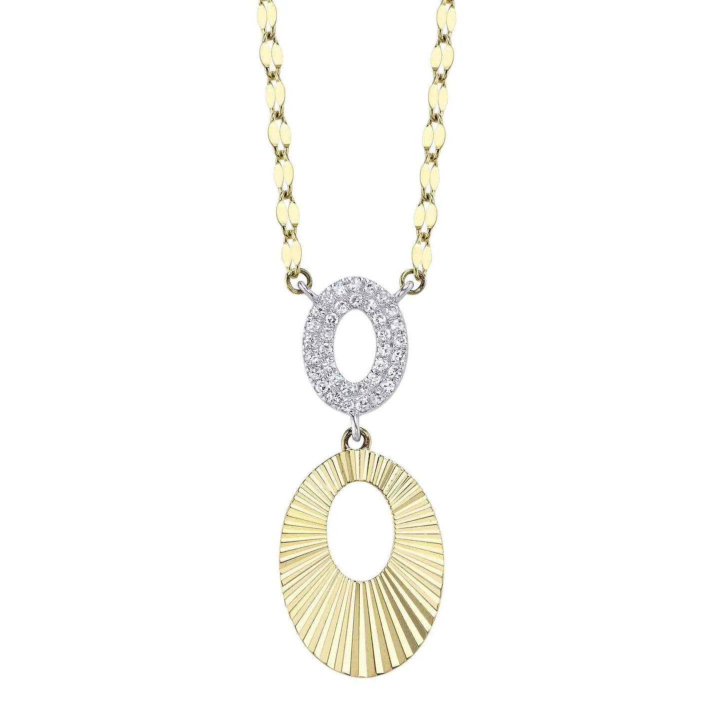Diamond Pave Oval Sparkle Chain Necklace