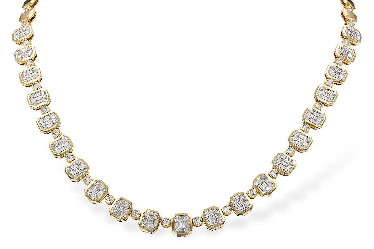 Bezel Set Baguette Diamond Necklace