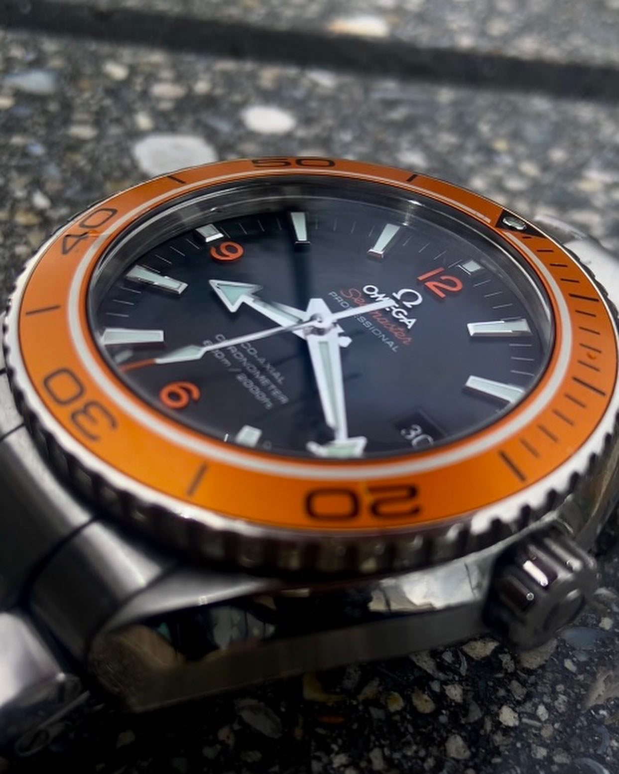 Omega Seamaster Planet Ocean With Orange Bezel - The Village Jeweler