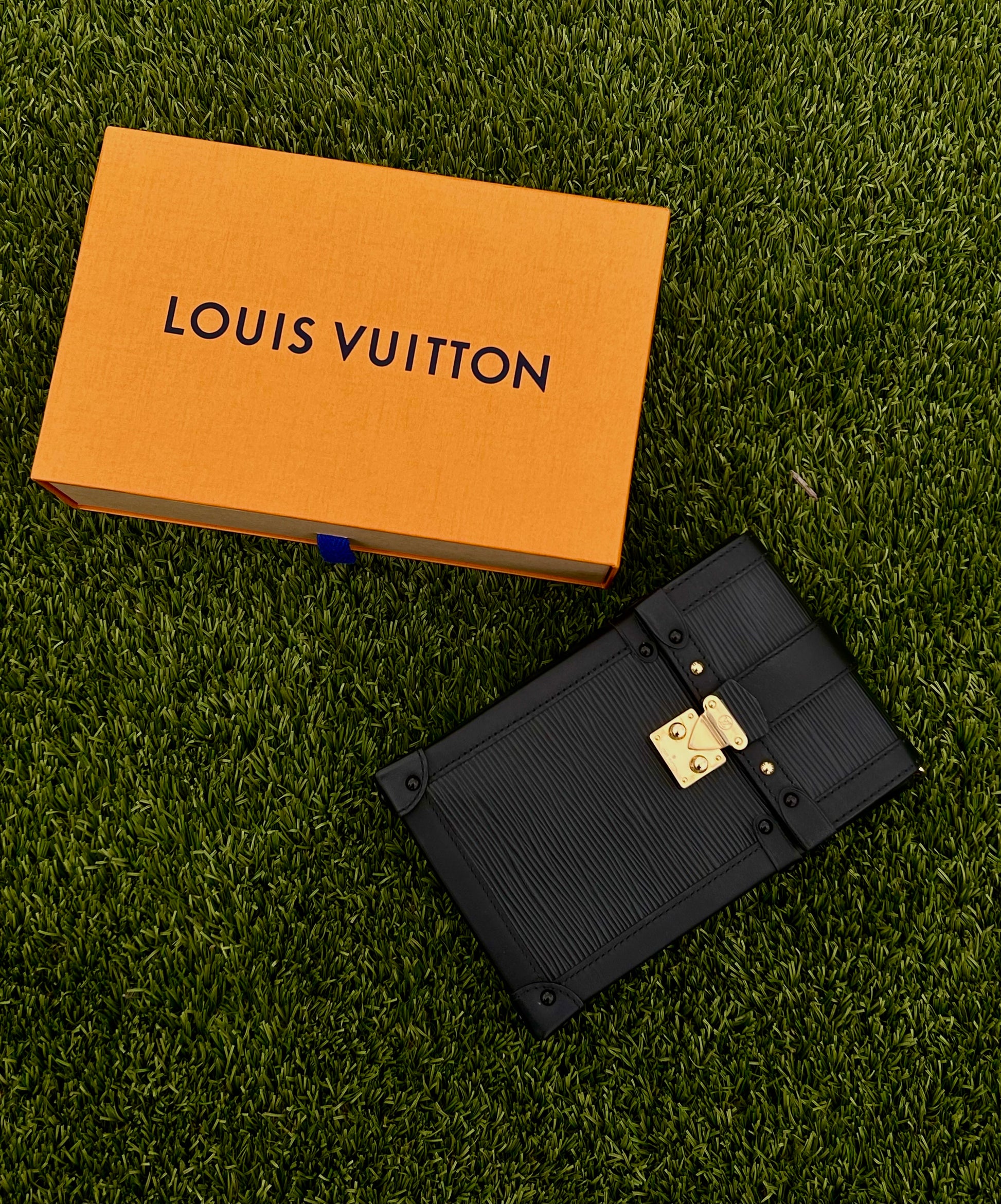 Louis Vuitton Black Leather Epi Vertical Trunk Pochette - The Village Jeweler