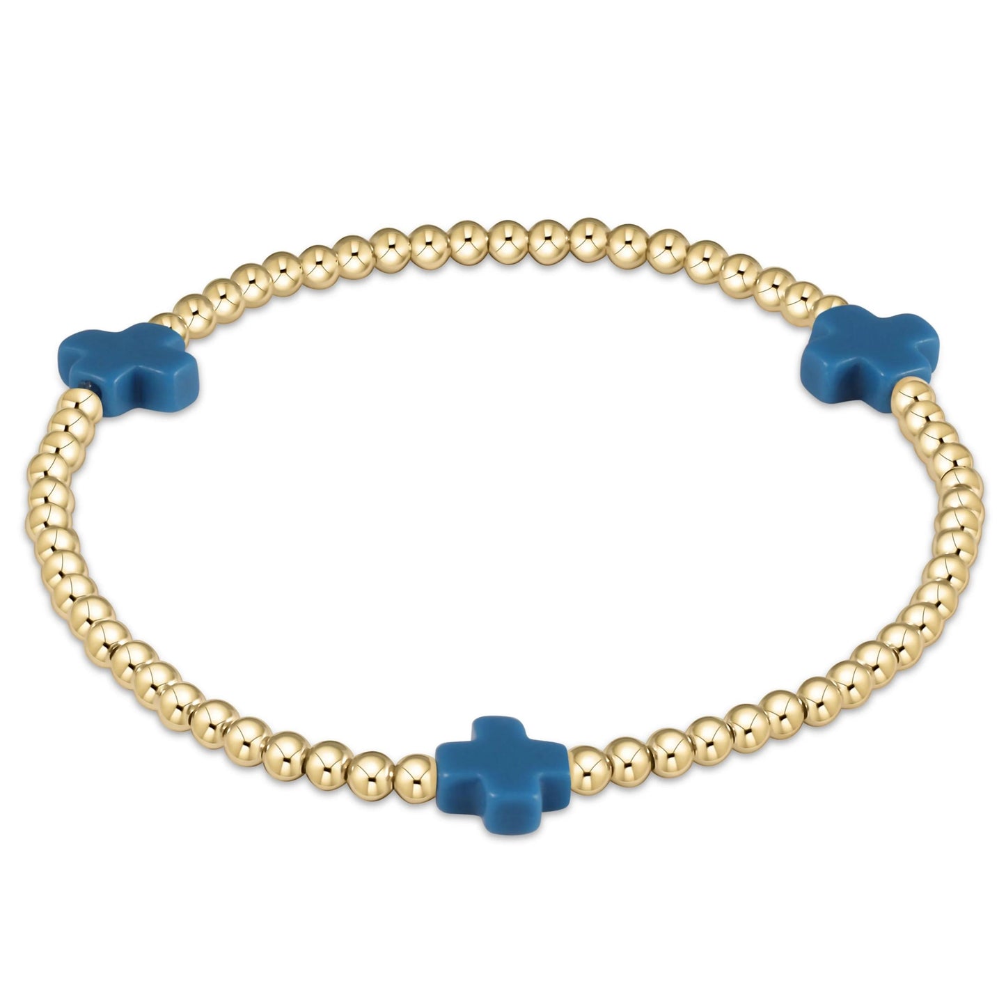 3mm Signature Cross Bracelet in Cobalt - The Village Jeweler