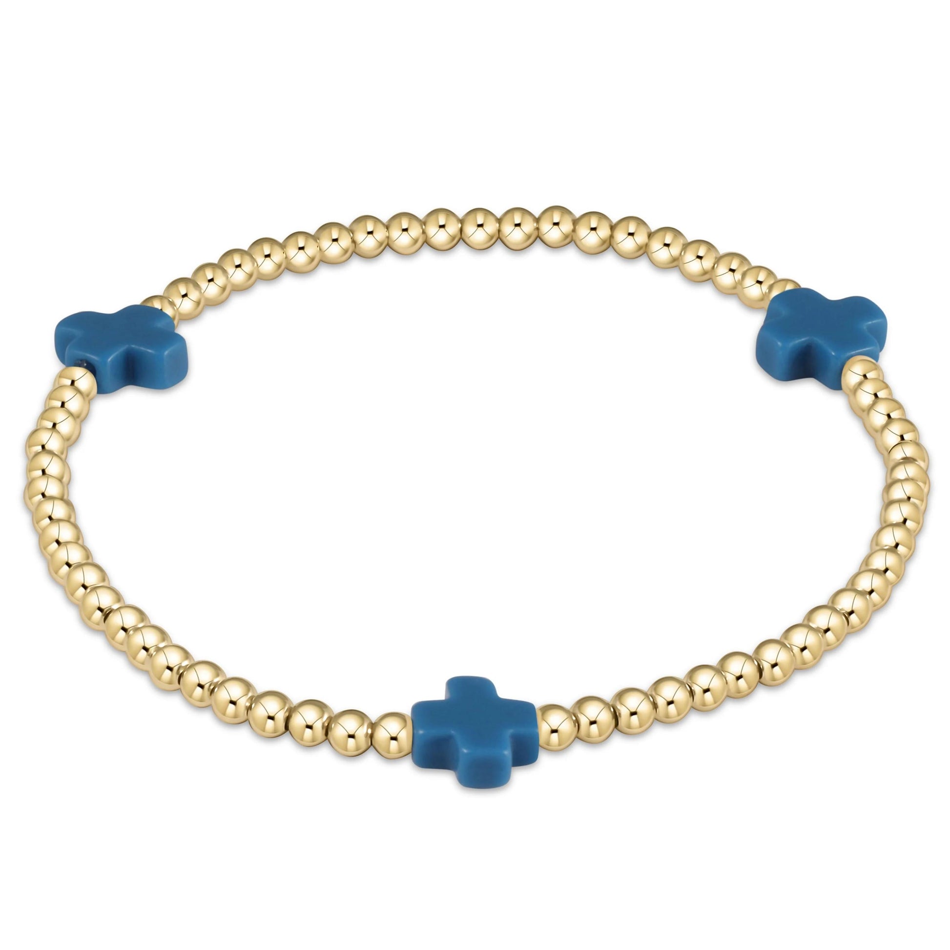 3mm Signature Cross Bracelet in Cobalt - The Village Jeweler