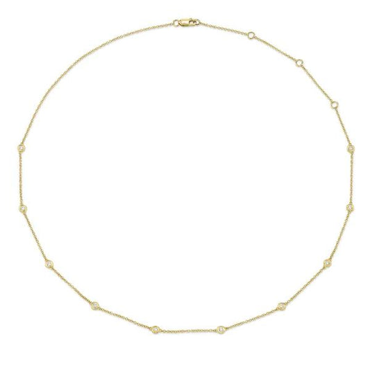 14k Yellow Gold 0.28 CTW Diamond by the Yard Necklace