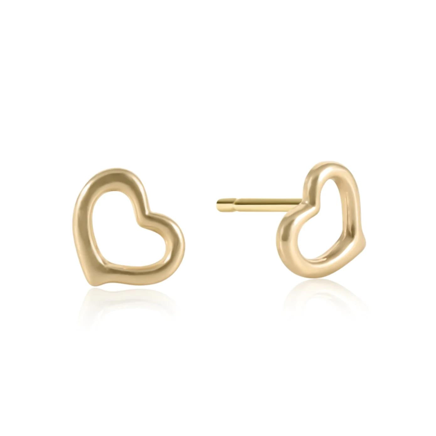 Hollow Heart Studs - The Village Jeweler