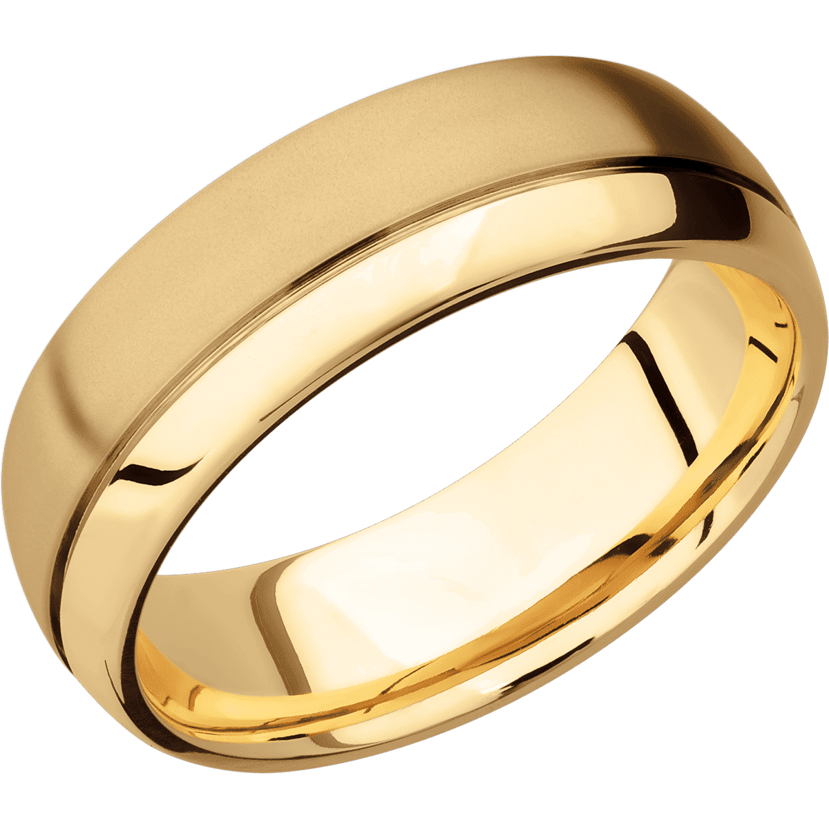14K Yellow Gold + Sand , Polish Finish