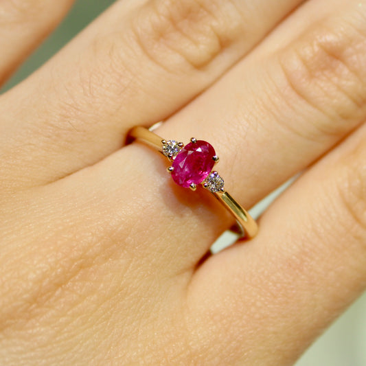 Ruby 3-Stone Ring