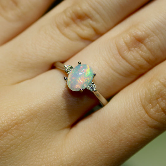 Opal 3-Stone Ring