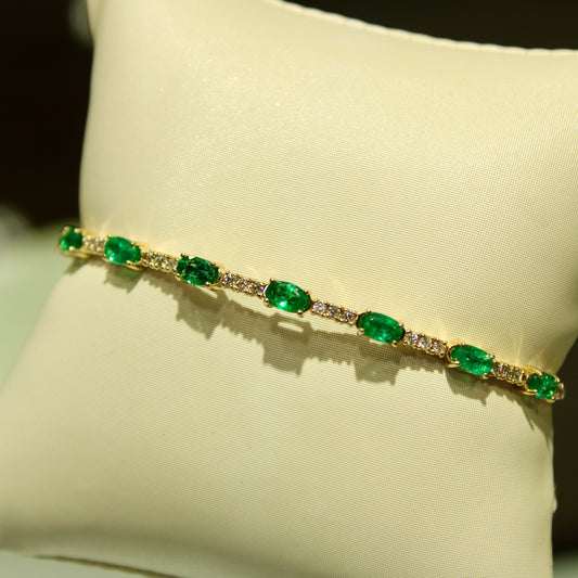Emerald and Diamond Flex Bracelet