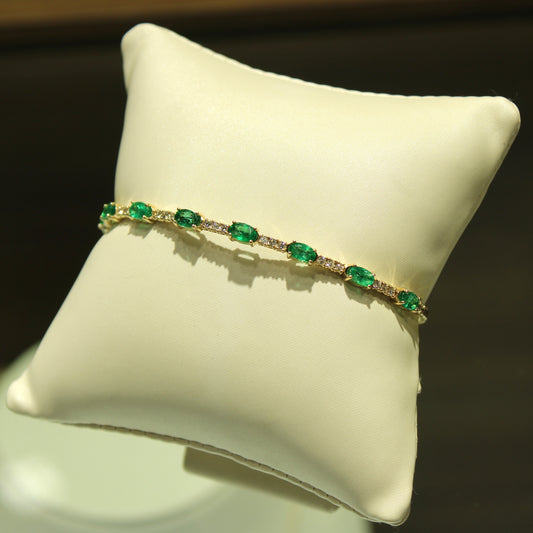 Emerald and Diamond Flex Bracelet