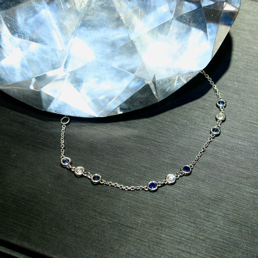 Bezel Set Sapphire and Diamond Bracelet