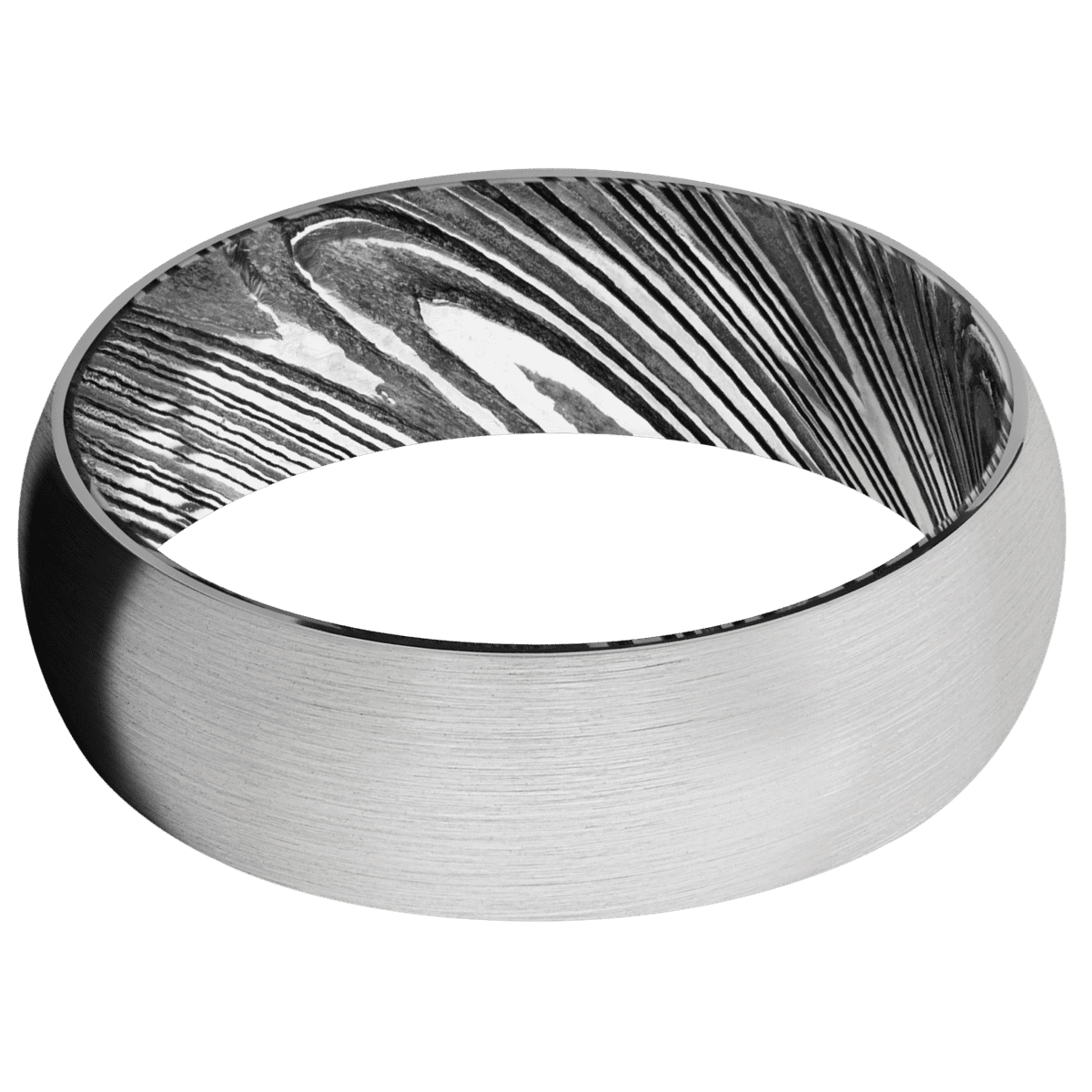 14K White Gold + Satin Finish + Woodgrain