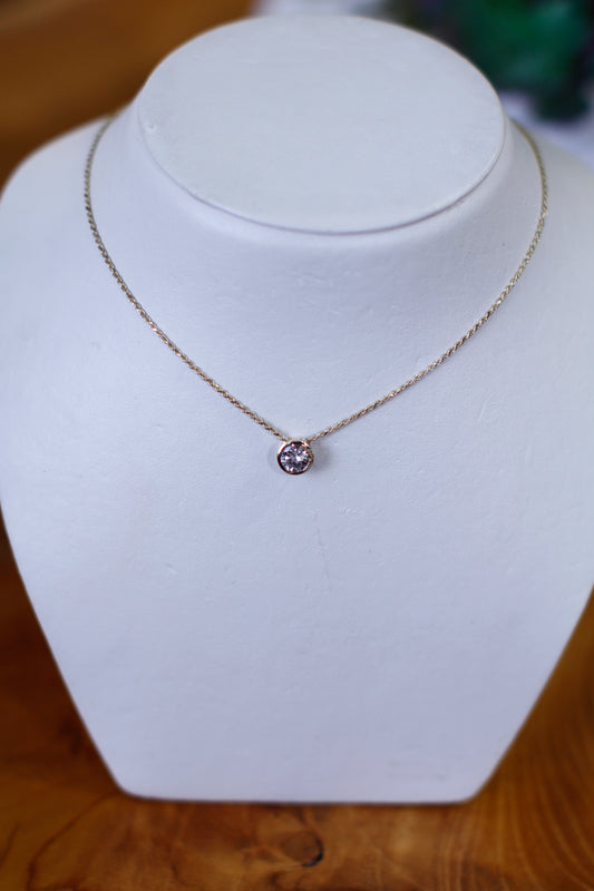 Diamond Bezel Set Slide Pendant