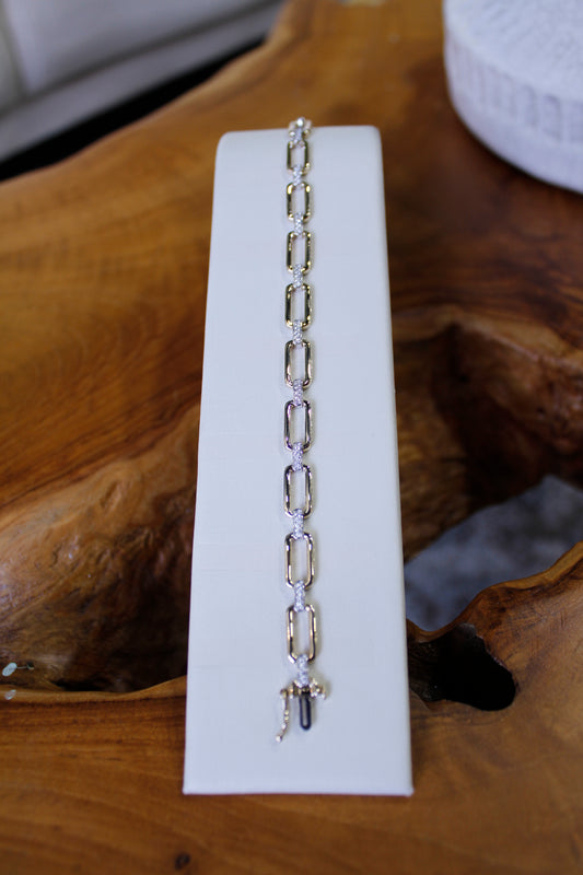 Two-Tone Diamond Link Bracelet