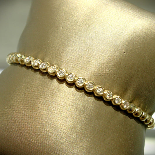 Bezel Set Diamond Stretch Bracelet