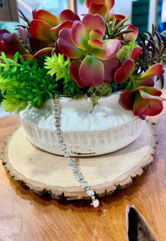 Bezel Set Baguette Diamond Bracelet