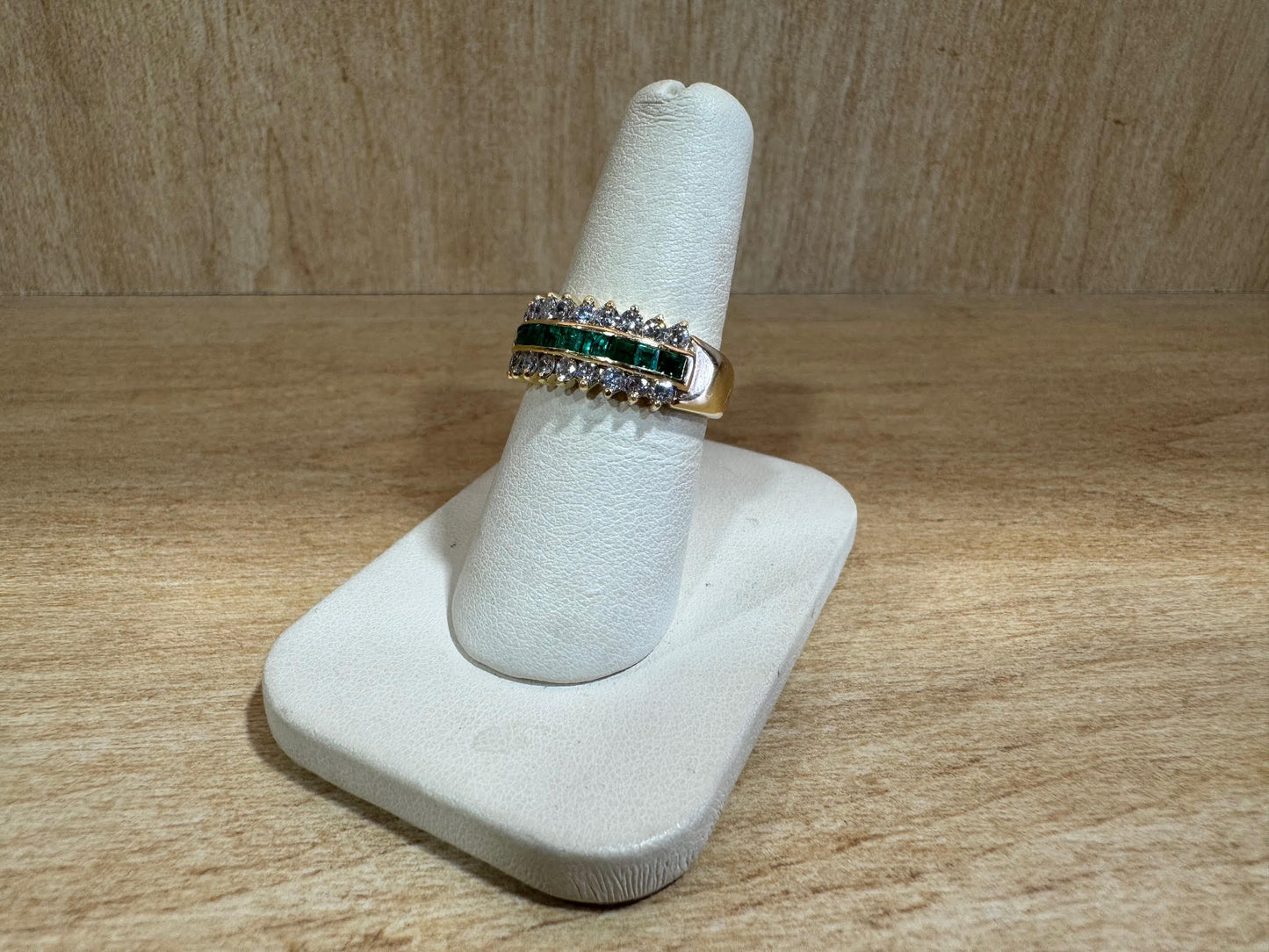 Emerald-Diamond Fashion Ring