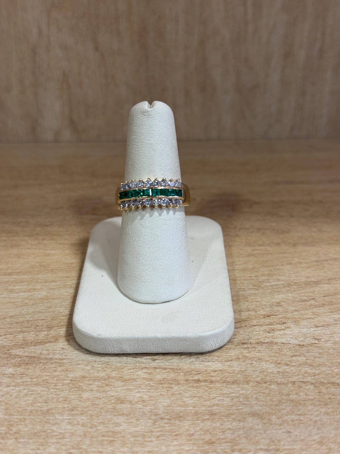 Emerald-Diamond Fashion Ring