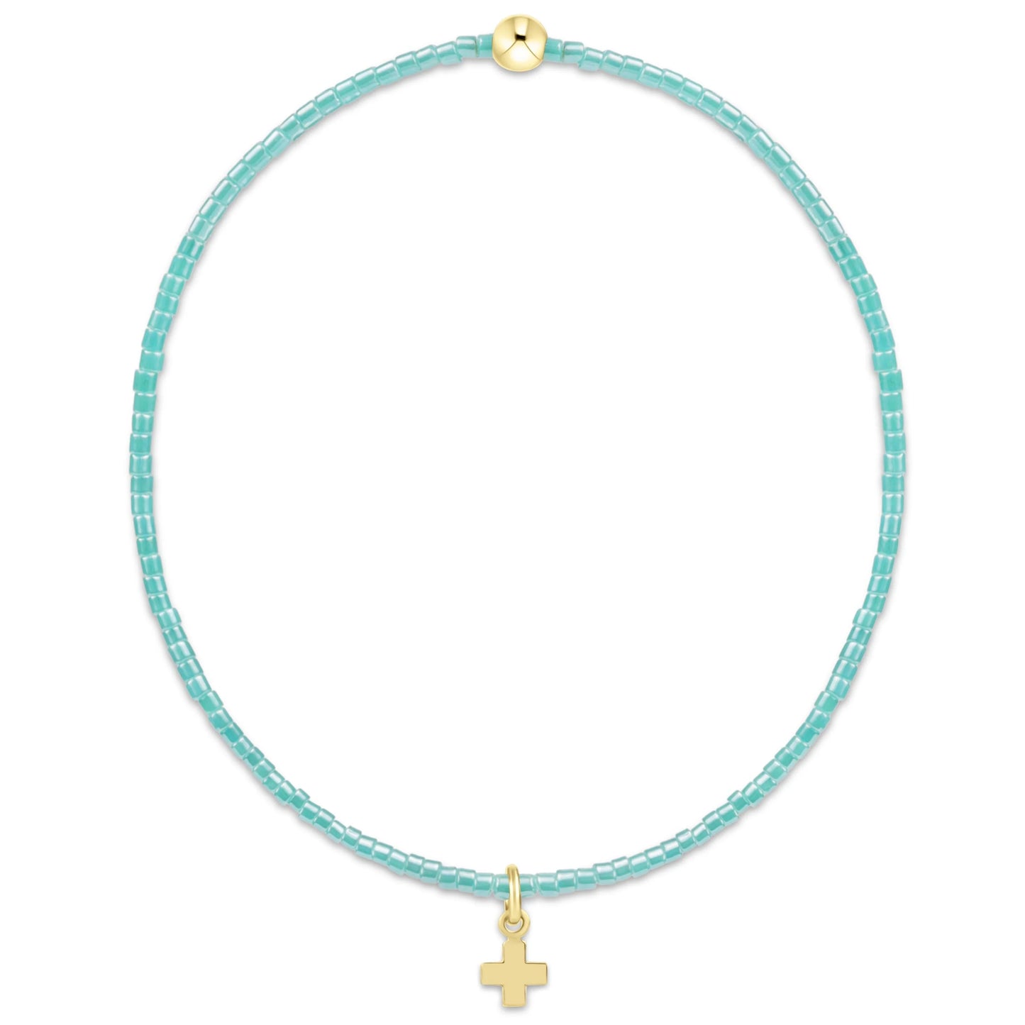 Hope Classic Bead Bracelet - Signature Cross Small Gold Charm (Color Options)