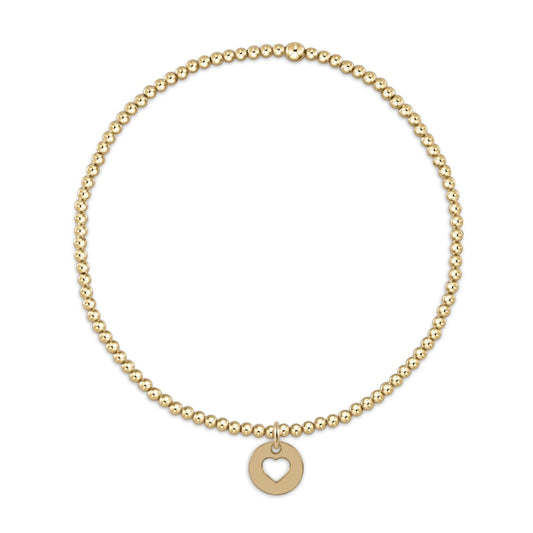 Classic Gold Bead Bracelet - Gold Small Love Disc