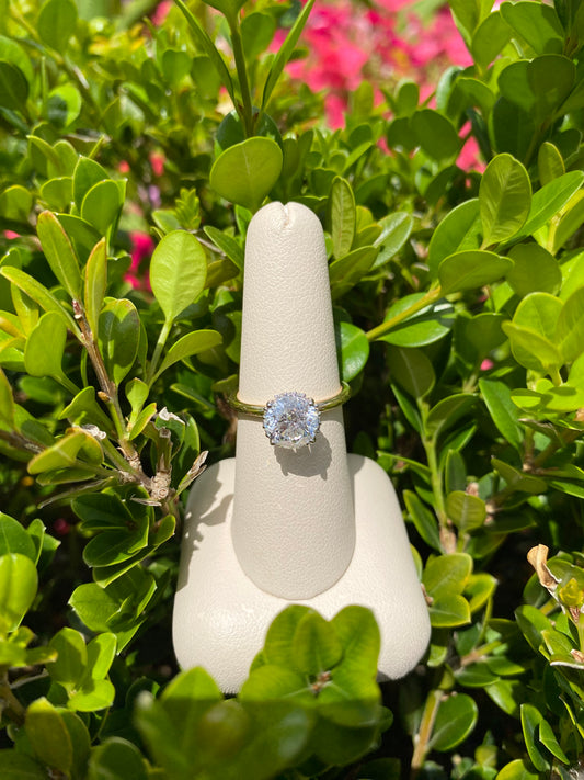 14k Yellow Gold Solitaire with Hidden Halo
