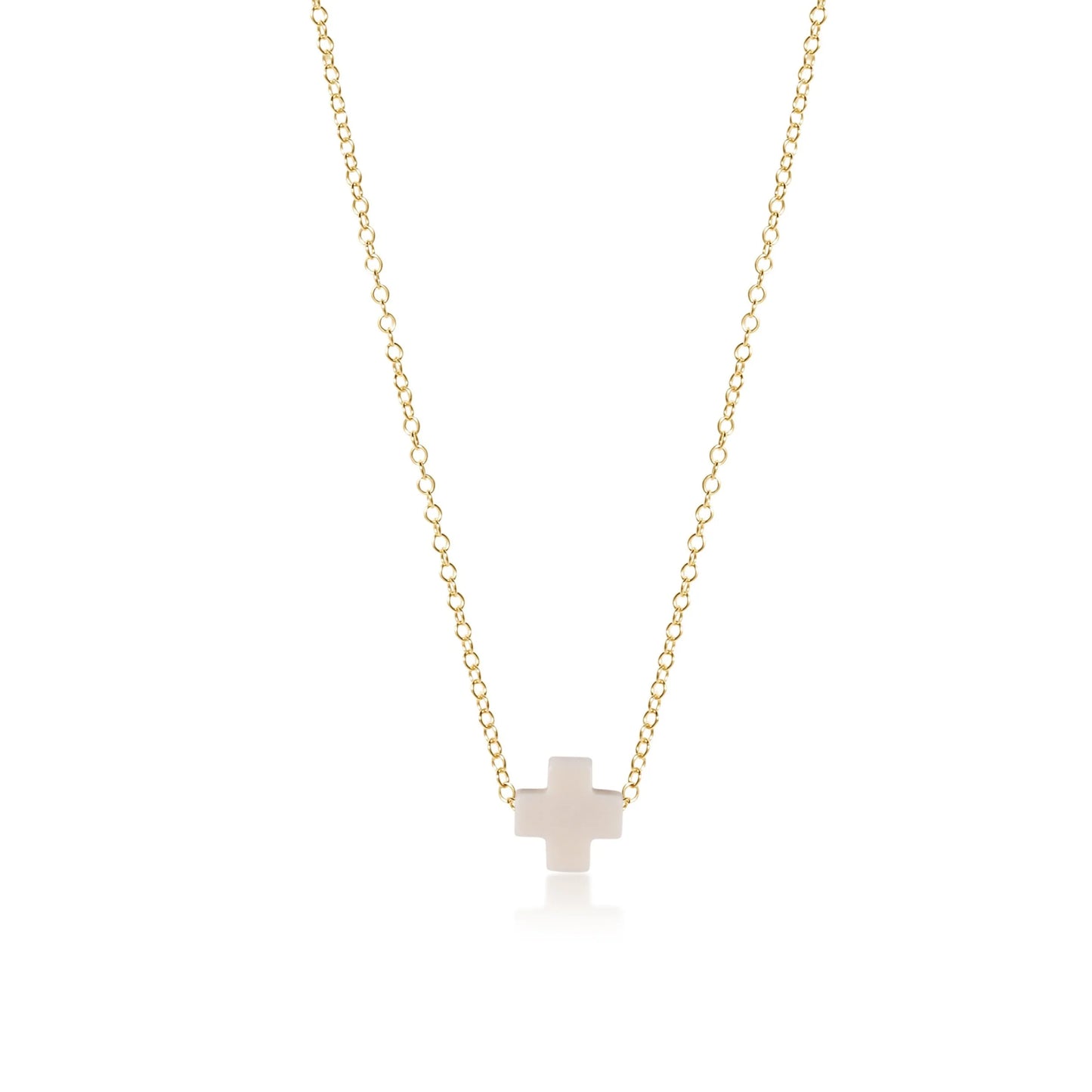 16" Signature Cross Gold Necklace - Color Options