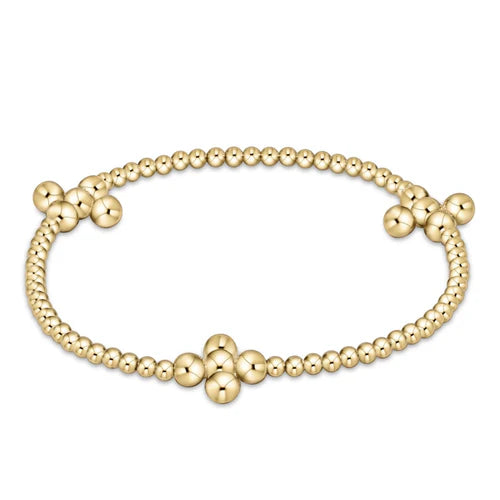 Signature Cross Bead Bracelet - Gold - Classic Beaded Cross