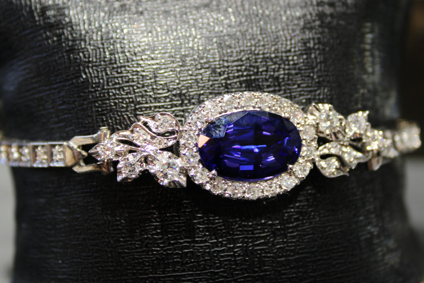 Estate 14k Royal-Style Tanzanite and Diamond Bracelet