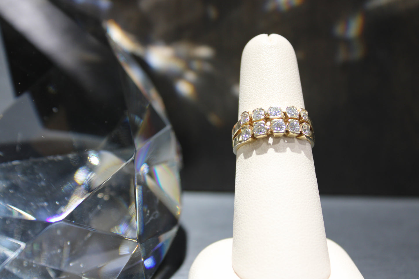 Estate 14k 3/4-ctw Diamond Double-Row Band