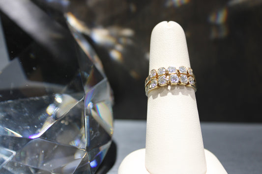 Estate 14k 3/4-ctw Diamond Double-Row Band