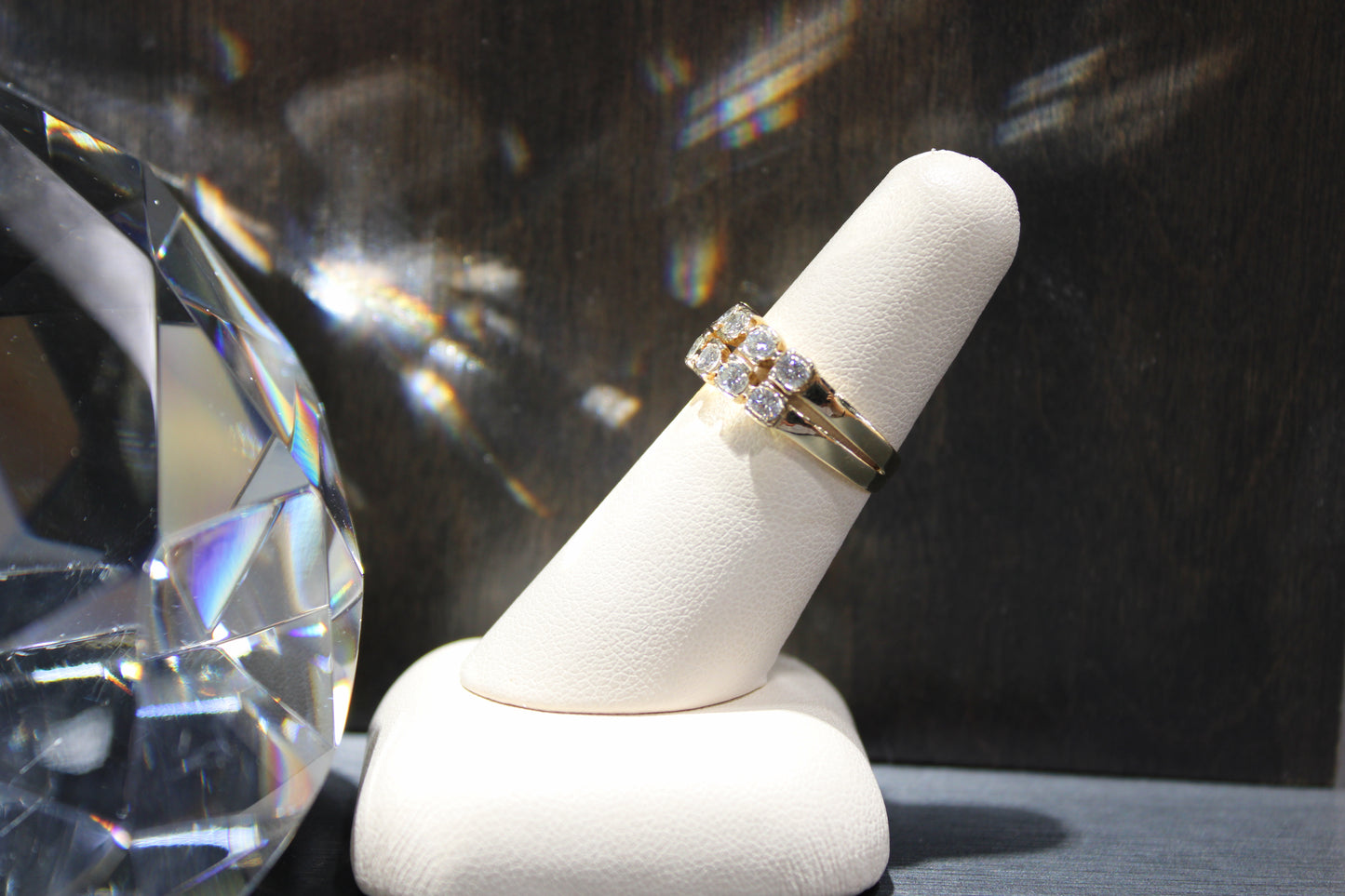 Estate 14k 3/4-ctw Diamond Double-Row Band