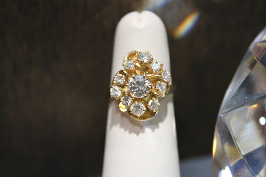 Estate 14ky 1-ctw Cocktail Ring