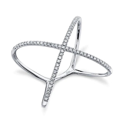 0.18CT Diamond "X" Ring - The Village Jeweler