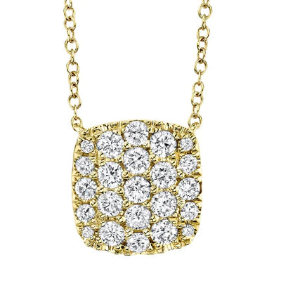 0.53 CT Diamond Cushion Pave Necklace - The Village Jeweler