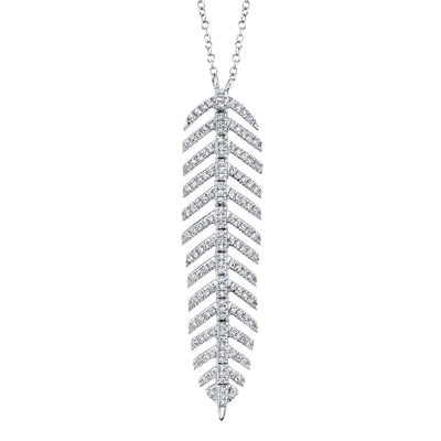 0.29 CT Diamond Feather Necklace - The Village Jeweler